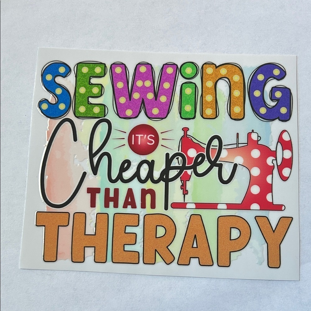 Sewing Therapy Cup Decal D76
